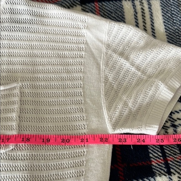 Talbots Elegant White Textured Knit Top EUC - Picture 7 of 8